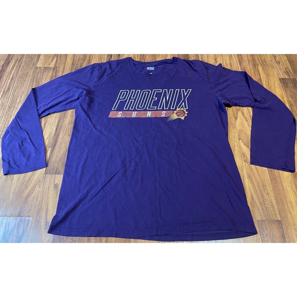 NBA Phoenix Suns Long Sleeve T-Shirt Mens Large Purple Graphic Cotton Tee L
